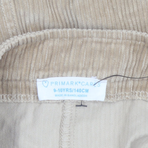 Primark Girls Beige Corduroy A-Line Skirt 9-10 Years with Pockets