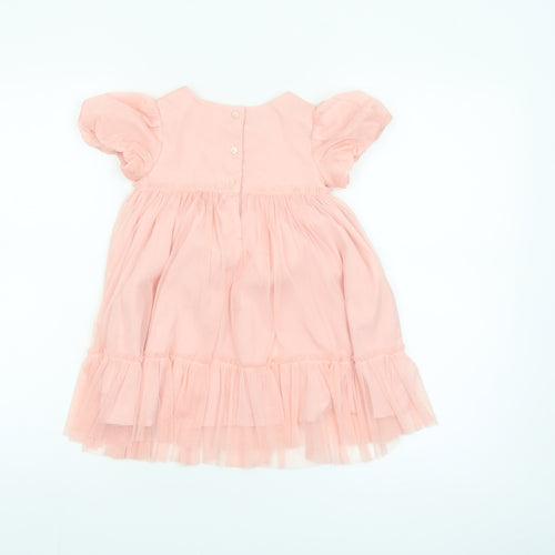 Monsoon Girls Pink 2-3 Years Tutu Dress with Heart Appliqué Puff Sleeves
