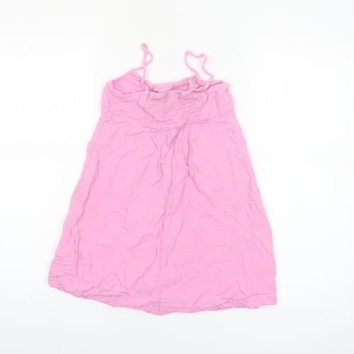 Primark Girls Pink Cotton Sleeveless Smocked Summer Tank Dress 8-9 Years