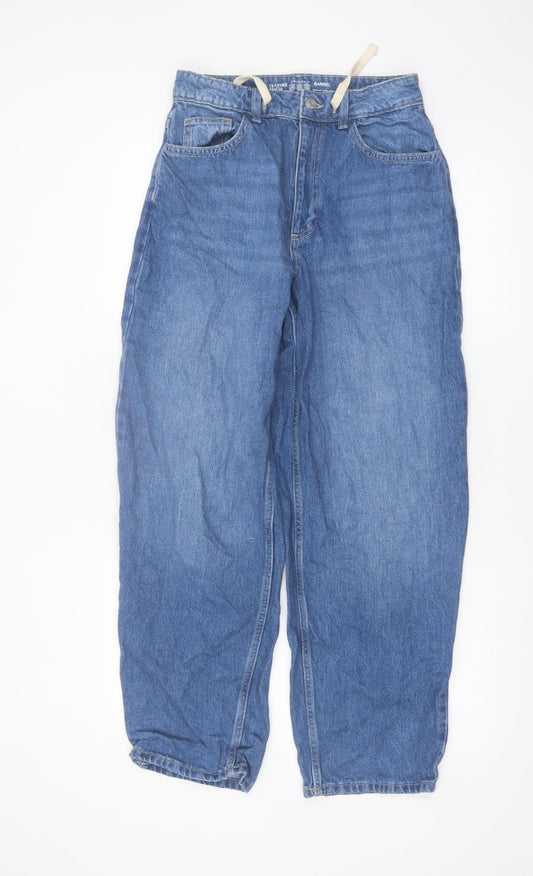 Primark Girls Blue Barrel Jeans 13-14 Years Relaxed Fit Denim