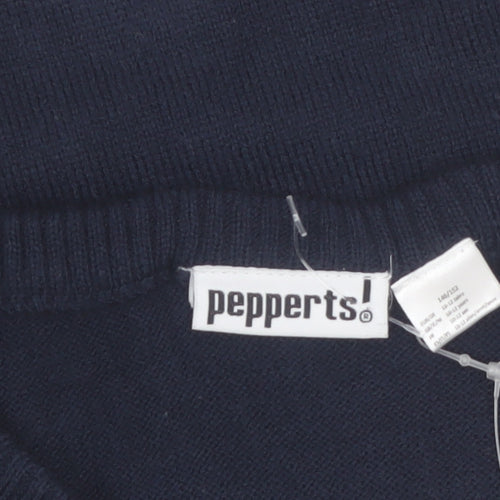 Pepperts Boys Navy Christmas Reindeer Tree Pullover Jumper 146/152 (11-12 Years)