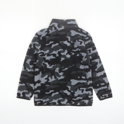 F&F Boys Black Camouflage Fleece Full Zip Jacket 8-9 Years