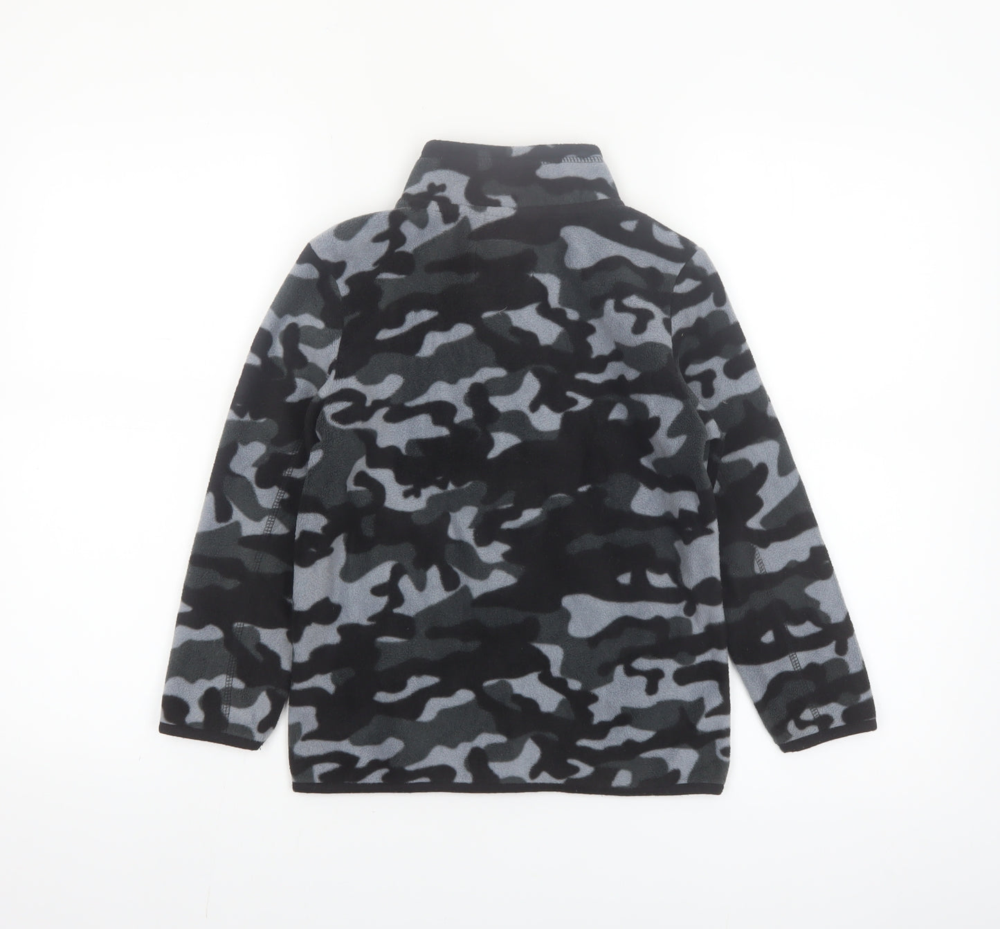 F&F Boys Black Camouflage Fleece Full Zip Jacket 8-9 Years