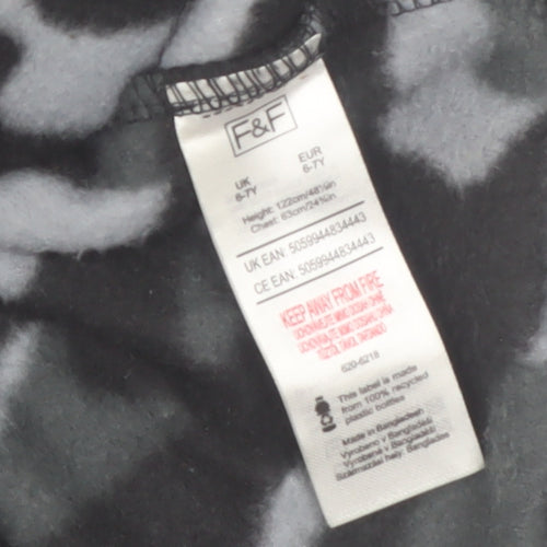 F&F Boys Black Camouflage Fleece Full Zip Jacket 8-9 Years