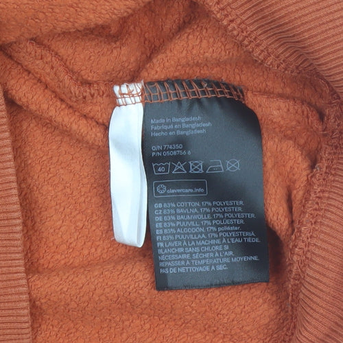 H&M Boys Orange Tiger Print Crew Neck Sweatshirt 8-10 Years Cotton Blend