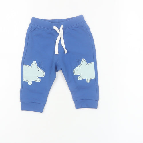 Marks and Spencer Blue Unisex Baby Jogger Trousers 3-6 Months Dinosaur Print