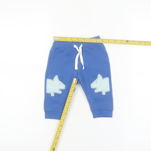 Marks and Spencer Blue Unisex Baby Jogger Trousers 3-6 Months Dinosaur Print