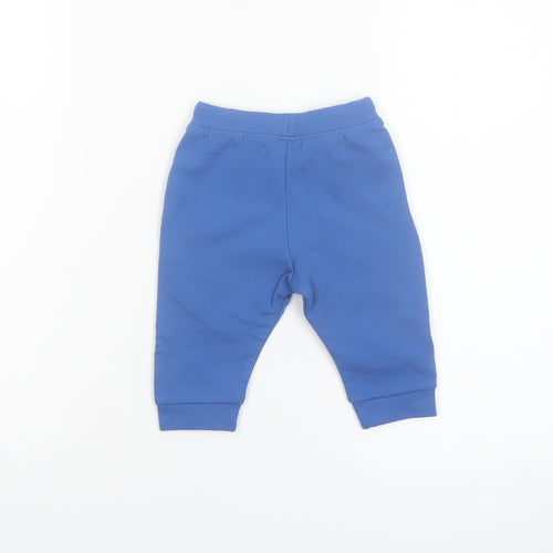 Marks and Spencer Blue Unisex Baby Jogger Trousers 3-6 Months Dinosaur Print