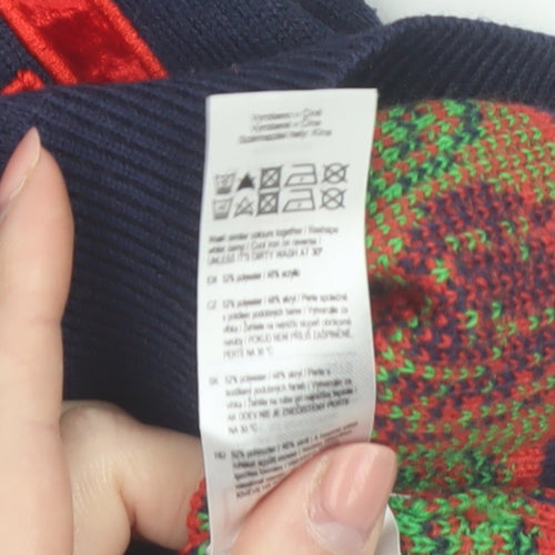 Marvel Boys Blue Fair Isle Pullover Jumper 18–24 Months Long Sleeve Winter