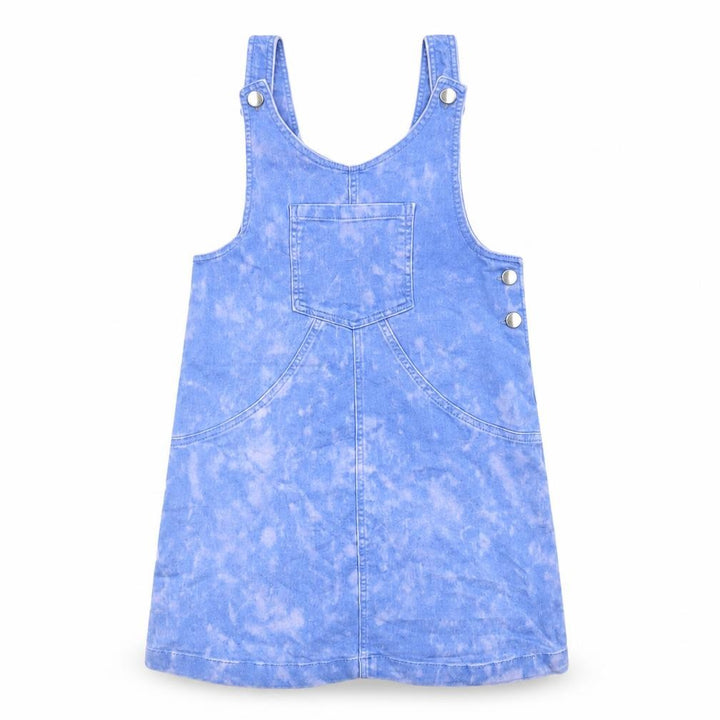 F&F Girls Blue Tie Dye Pinafore Denim Dress 13-14 Years Casual Sleeveless