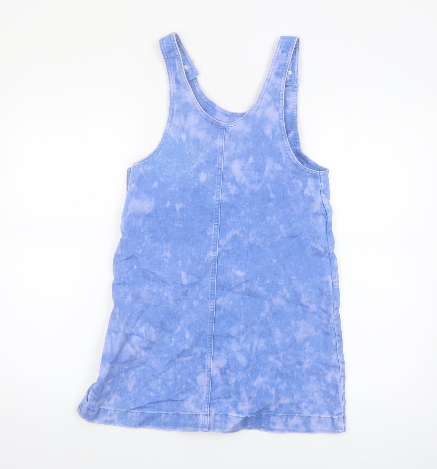 F&F Girls Blue Tie Dye Pinafore Denim Dress 13-14 Years Casual Sleeveless