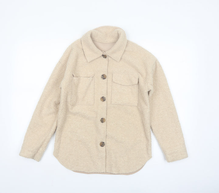 Dunnes Stores Girls Beige Fleece Shirt Jacket 10-11 Years