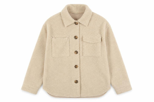 Dunnes Stores Girls Beige Fleece Shirt Jacket 10-11 Years
