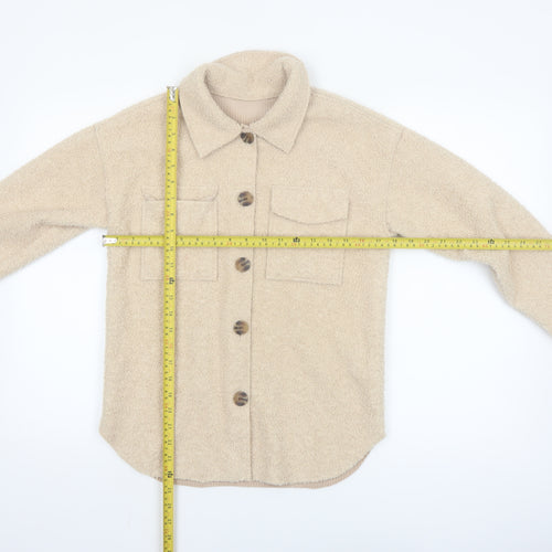 Dunnes Stores Girls Beige Fleece Shirt Jacket 10-11 Years