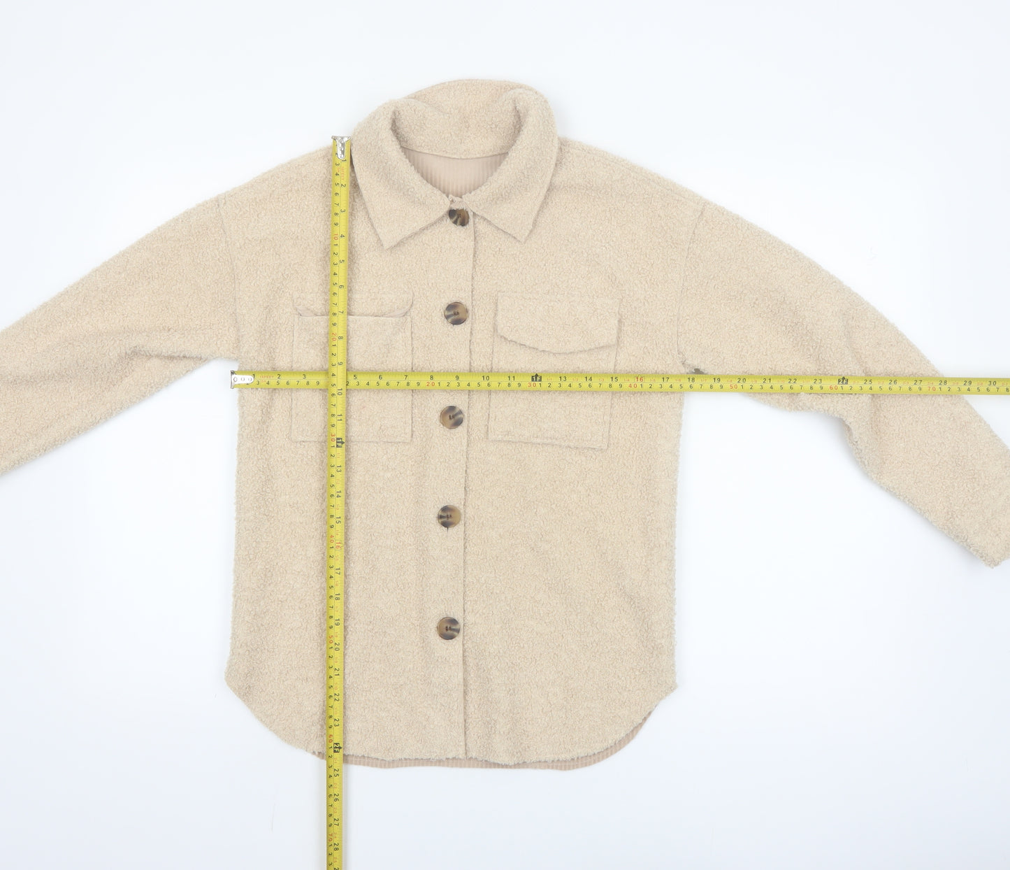 Dunnes Stores Girls Beige Fleece Shirt Jacket 10-11 Years