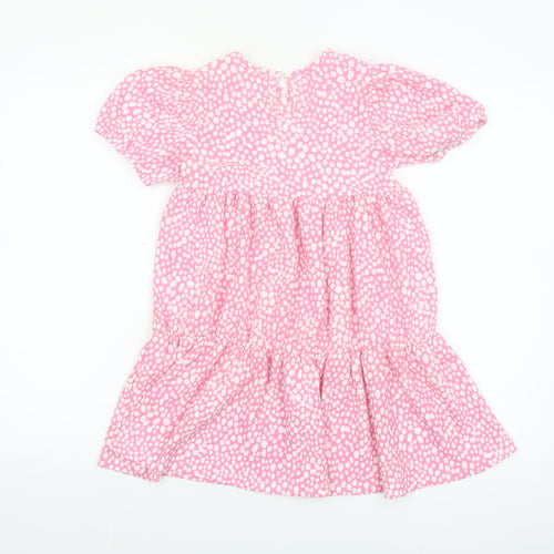 St Bernard Girls Pink Spotted A-Line Puff Sleeve Dress 7-8 Years