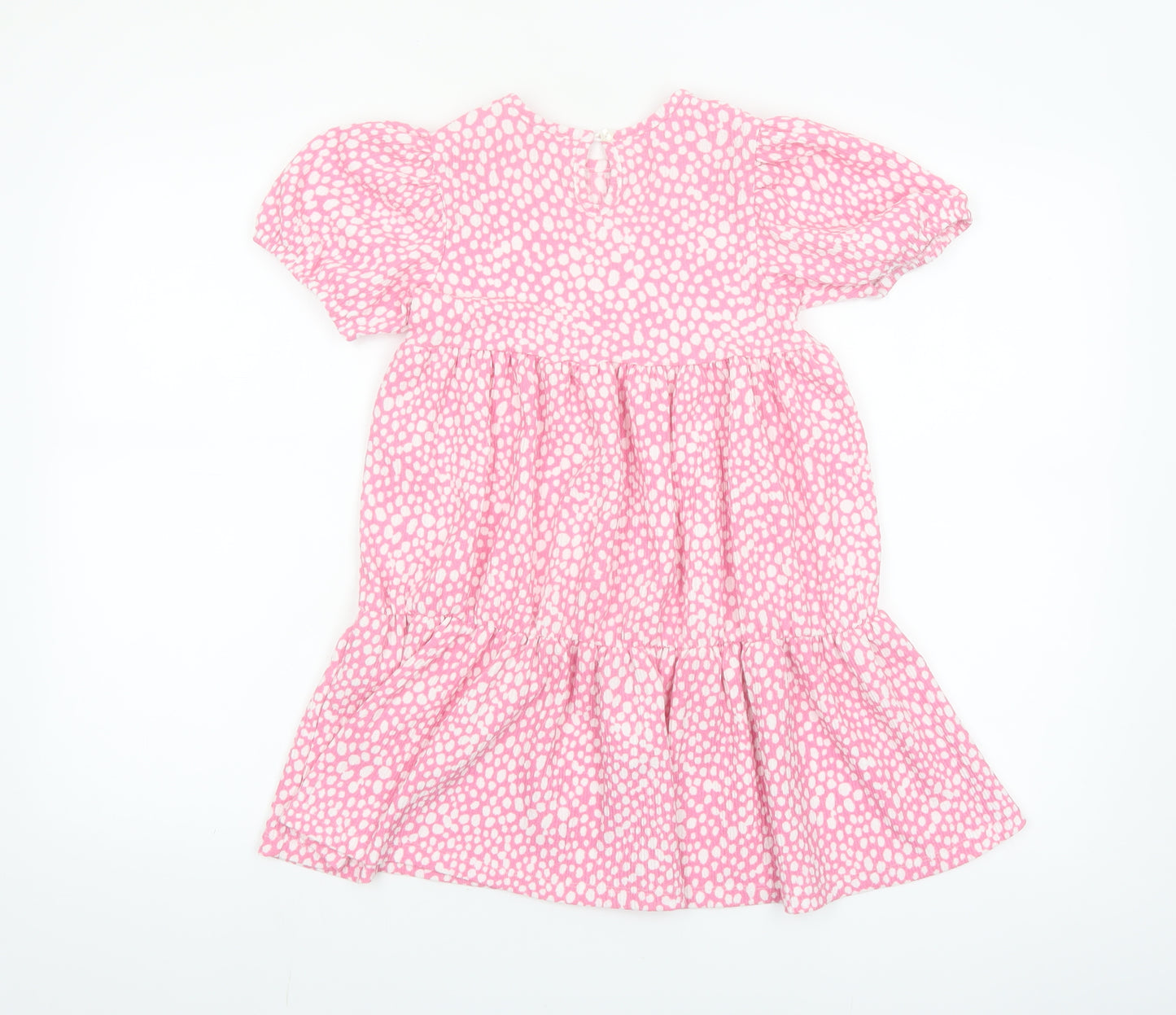 St Bernard Girls Pink Spotted A-Line Puff Sleeve Dress 7-8 Years