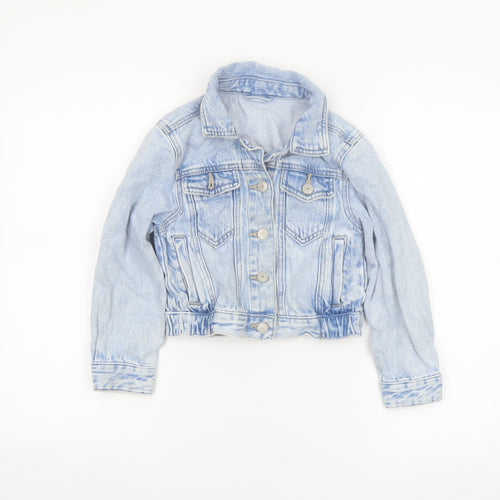 Dunnes Stores Girls Blue Denim Cropped Jacket, Age 7-8 Years