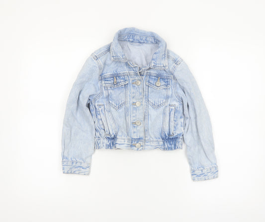 Dunnes Stores Girls Blue Denim Cropped Jacket, Age 7-8 Years
