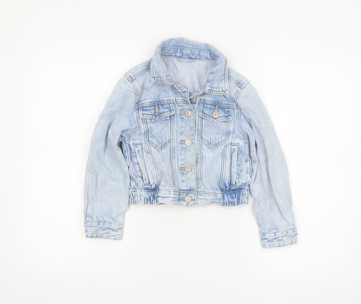 Dunnes Stores Girls Blue Denim Cropped Jacket, Age 7-8 Years