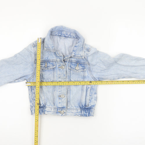 Dunnes Stores Girls Blue Denim Cropped Jacket, Age 7-8 Years