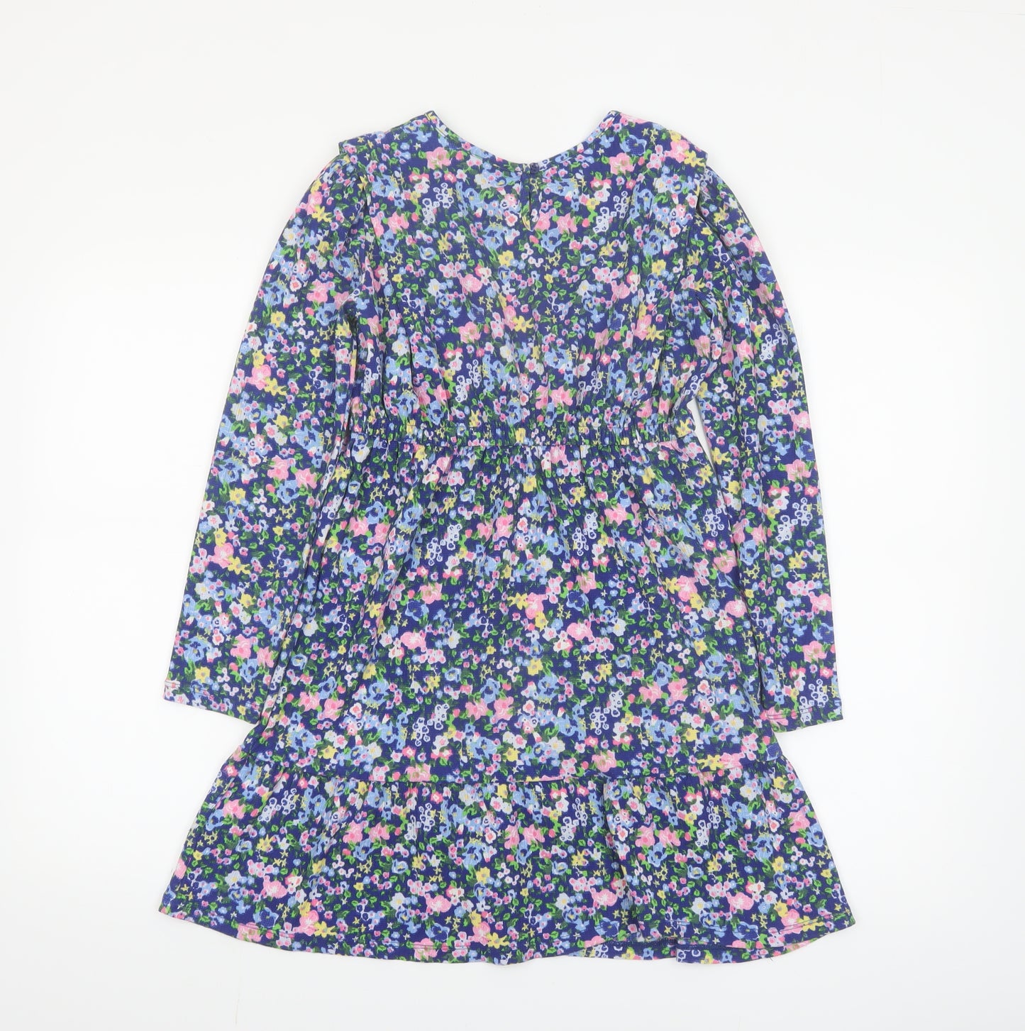 Leigh Tucker Willow Girls Blue Floral A-Line Long Sleeve Dress 8-10 Years