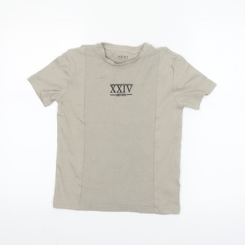 Next Boys Beige XXIV Seven Embroidered Cotton T-Shirt 8 Years