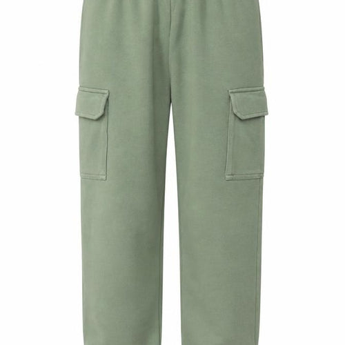 H&M Girls Green Cargo Jogger Trousers 10-11 Years Cotton Blend Casual
