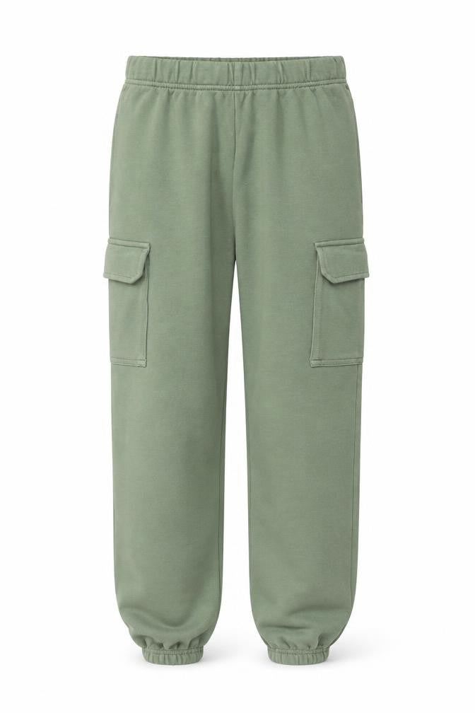 H&M Girls Green Cargo Jogger Trousers 10-11 Years Cotton Blend Casual