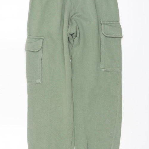 H&M Girls Green Cargo Jogger Trousers 10-11 Years Cotton Blend Casual