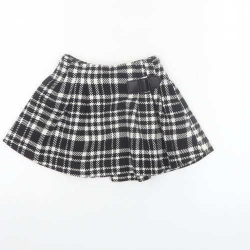 Dunnes Stores Girls Black & White Check Pleated Skirt 2-3 Years