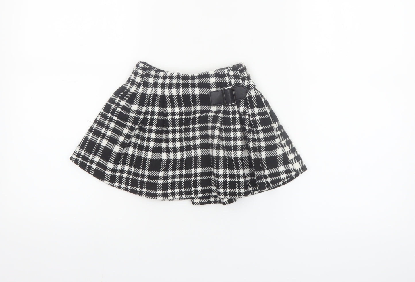 Dunnes Stores Girls Black & White Check Pleated Skirt 2-3 Years