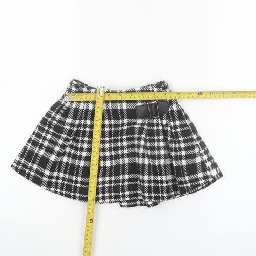 Dunnes Stores Girls Black & White Check Pleated Skirt 2-3 Years