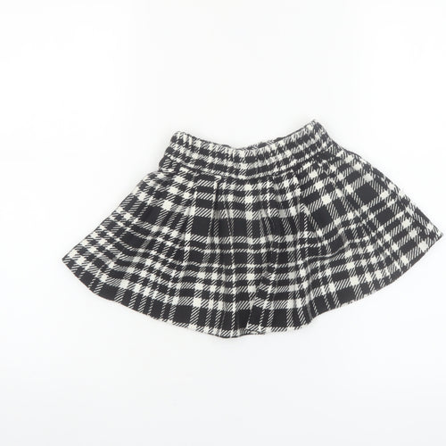 Dunnes Stores Girls Black & White Check Pleated Skirt 2-3 Years