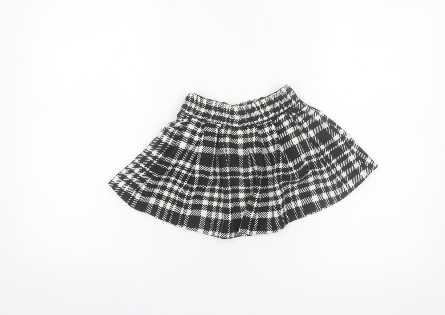 Dunnes Stores Girls Black & White Check Pleated Skirt 2-3 Years