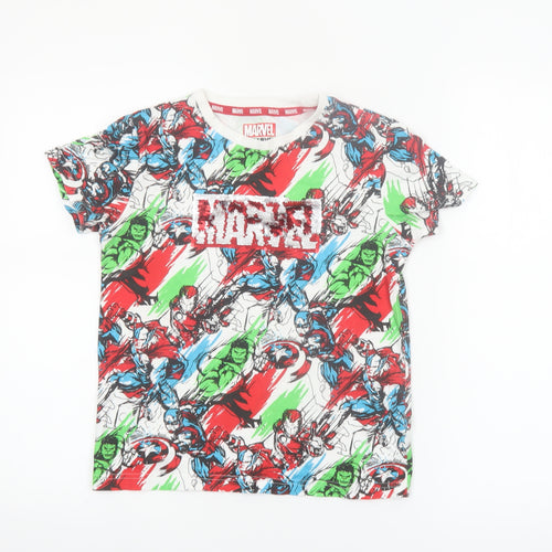 Next Boys Marvel Multicoloured Superhero T-Shirt 8 Years Cotton Crew Neck