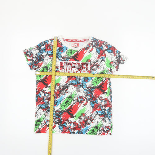 Next Boys Marvel Multicoloured Superhero T-Shirt 8 Years Cotton Crew Neck
