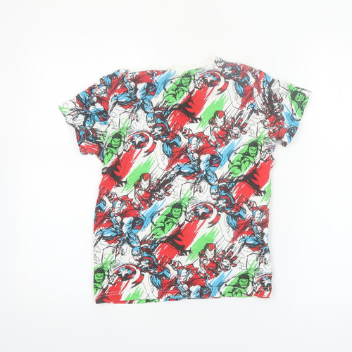 Next Boys Marvel Multicoloured Superhero T-Shirt 8 Years Cotton Crew Neck