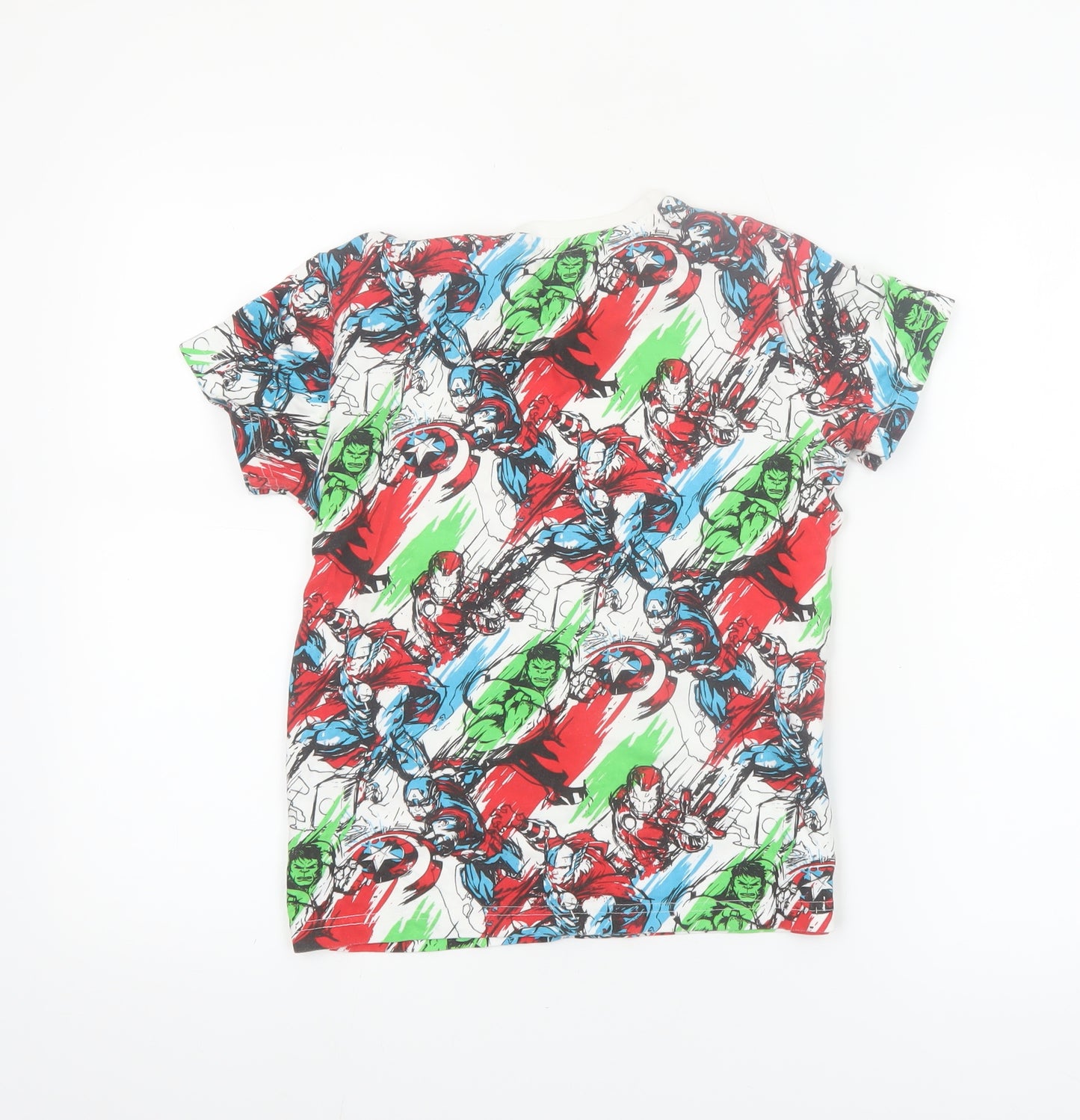 Next Boys Marvel Multicoloured Superhero T-Shirt 8 Years Cotton Crew Neck