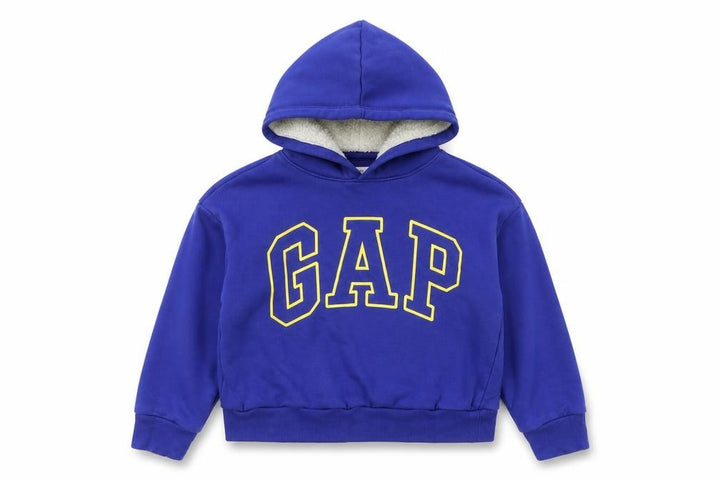Gap Kids Blue Pullover Hoodie Boys M (8) Logo Print Fleece Sweatshirt