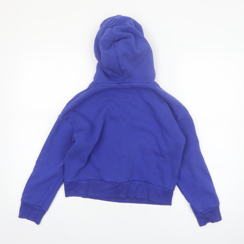 GAP Kids Blue Pullover Hoodie Boys M (8) Logo Print Fleece Sweatshirt