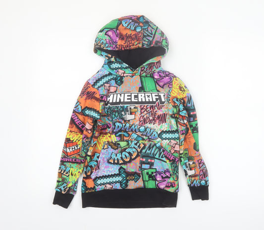 Next Boys Multicoloured Minecraft Pullover Hoodie Age 8 Years Cotton Blend