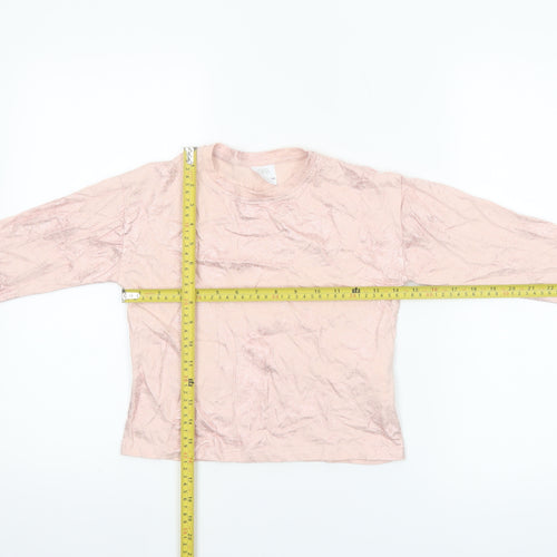 Zara Girls Pink Long Sleeve Cotton T-Shirt 6-7 Years