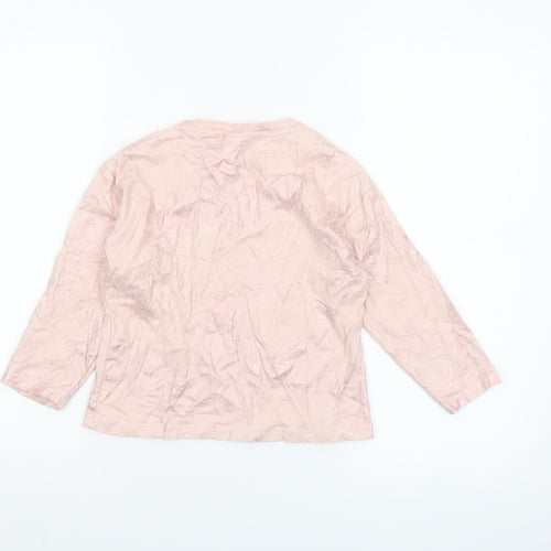 Zara Girls Pink Long Sleeve Cotton T-Shirt 6-7 Years