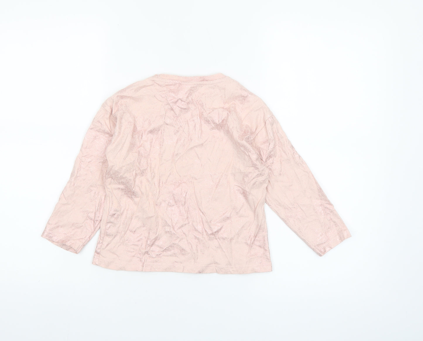 Zara Girls Pink Long Sleeve Cotton T-Shirt 6-7 Years