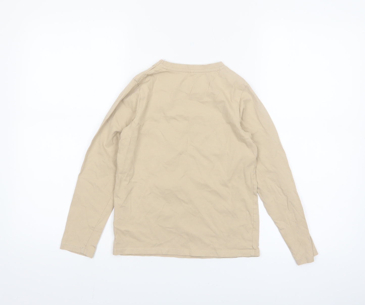Name It Boys Beige Long Sleeve Graphic Dog T-Shirt 9-10 Years Cotton