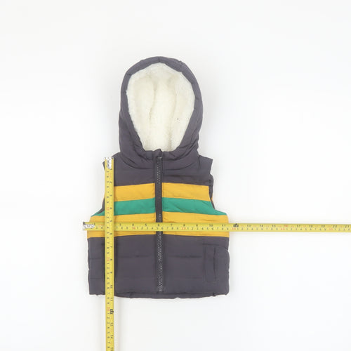 John Lewis Unisex Baby Grey Hooded Puffer Waistcoat 3-6 Months Polyester