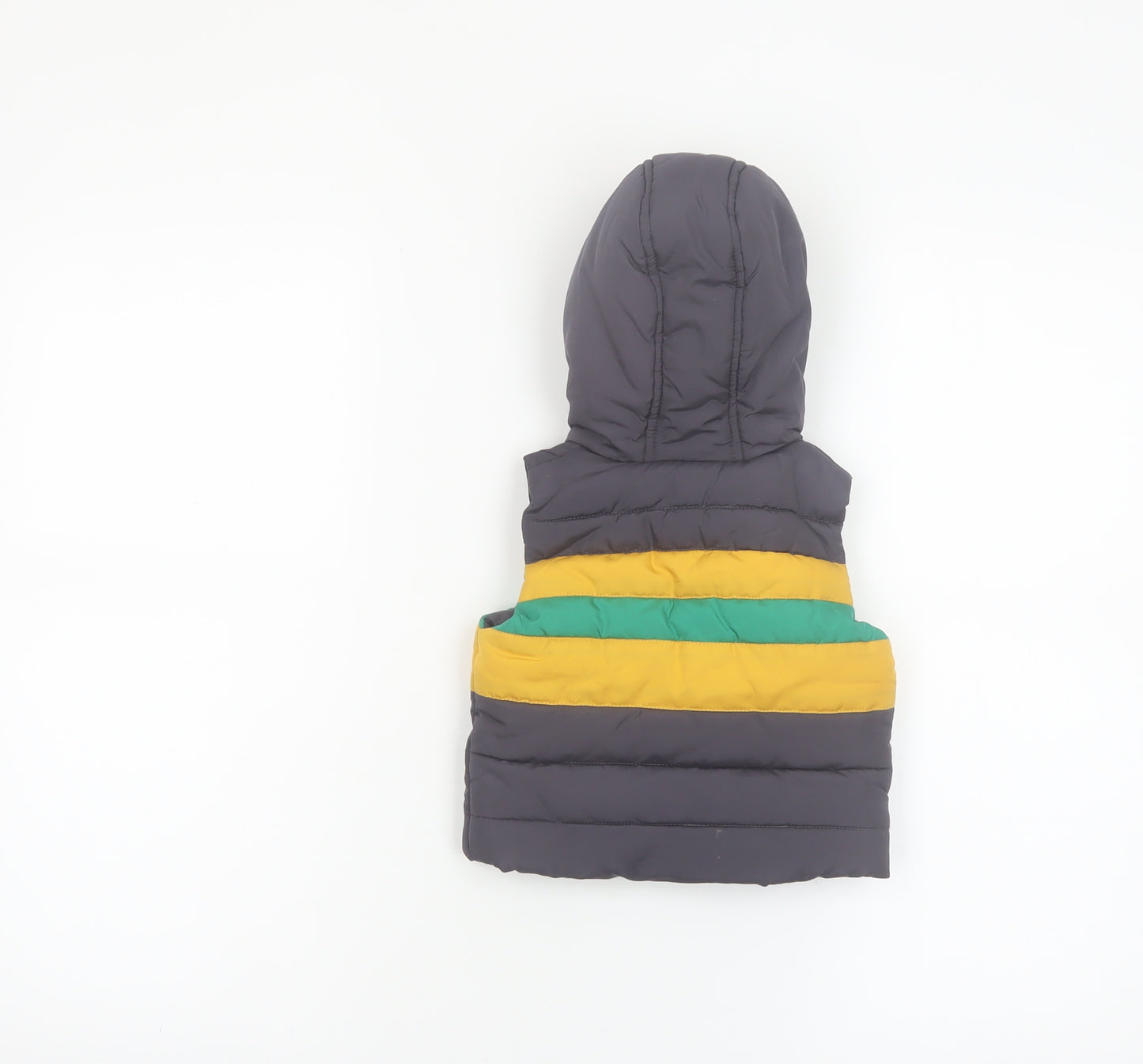 John Lewis Unisex Baby Grey Hooded Puffer Waistcoat 3-6 Months Polyester