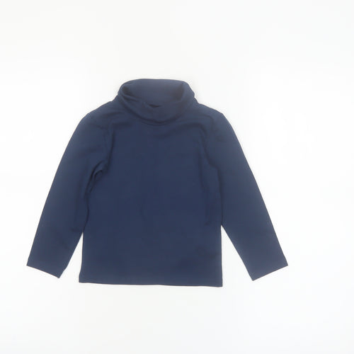 Primark Unisex Baby Blue Cotton Roll Neck Long Sleeve T-Shirt 24 Months