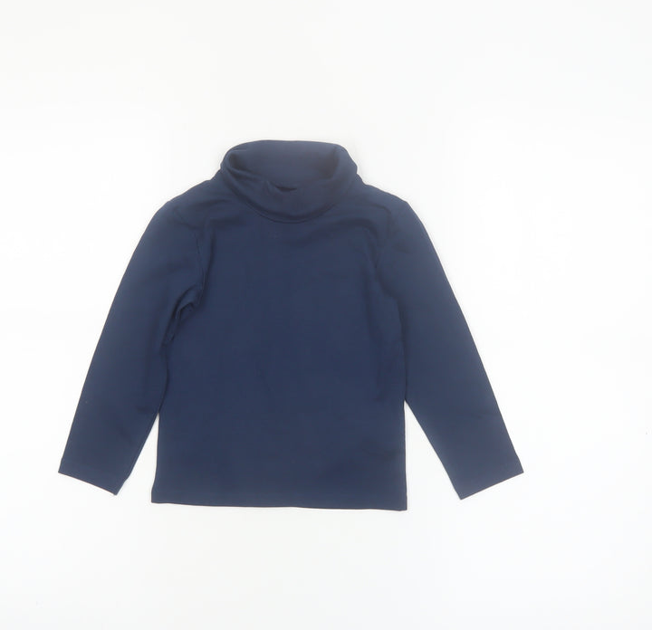 Primark Unisex Baby Blue Cotton Roll Neck Long Sleeve T-Shirt 24 Months